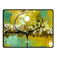 She Open s To The Moon Double Sided Fleece Blanket (small) 