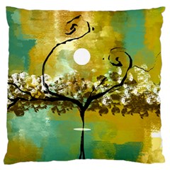 She Open s To The Moon Large Flano Cushion Cases (one Side)  by digitaldivadesigns