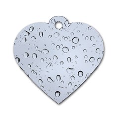 Water Drops 2 Dog Tag Heart (two Sides) by trendistuff