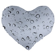 Water Drops 2 Large 19  Premium Flano Heart Shape Cushions