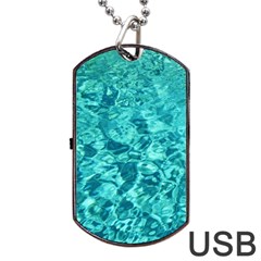 Turquoise Water Dog Tag Usb Flash (one Side)