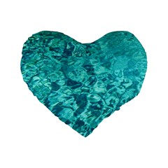 Turquoise Water Standard 16  Premium Heart Shape Cushions