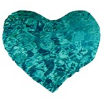 TURQUOISE WATER Large 19  Premium Flano Heart Shape Cushions Front