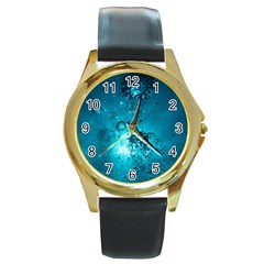 Sun-bubbles Round Gold Metal Watches by trendistuff