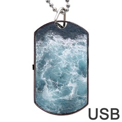 Ocean Waves Dog Tag Usb Flash (two Sides) 