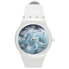 Ocean Waves Round Plastic Sport Watch (m)