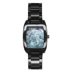 Ocean Waves Stainless Steel Barrel Watch