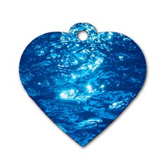 Light On Water Dog Tag Heart (one Side)