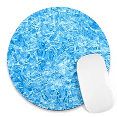 Blue Ice Crystals Round Mousepads by trendistuff