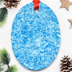 Blue Ice Crystals Oval Ornament (two Sides) by trendistuff