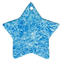 Blue Ice Crystals Star Ornament (two Sides)  by trendistuff