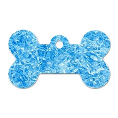 Blue Ice Crystals Dog Tag Bone (one Side)