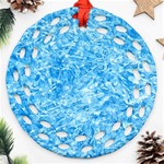 BLUE ICE CRYSTALS Round Filigree Ornament (2Side) Back