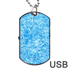 Blue Ice Crystals Dog Tag Usb Flash (two Sides)  by trendistuff