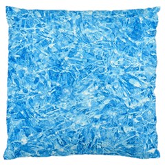 Blue Ice Crystals Large Flano Cushion Cases (one Side) 