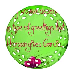 Garcia s Greetings Round Filigree Ornament (2side) by girlwhowaitedfanstore