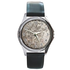 Weathered Grey Stone Round Metal Watches