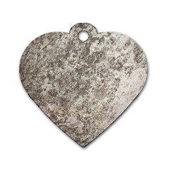 Weathered Grey Stone Dog Tag Heart (two Sides)