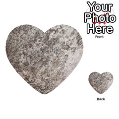 Weathered Grey Stone Multi-purpose Cards (heart)  by trendistuff