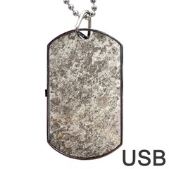 Weathered Grey Stone Dog Tag Usb Flash (one Side)