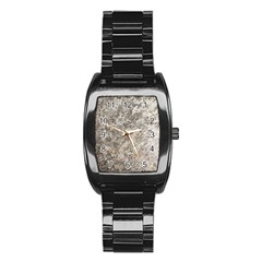 Weathered Grey Stone Stainless Steel Barrel Watch