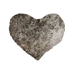 Weathered Grey Stone Standard 16  Premium Flano Heart Shape Cushions