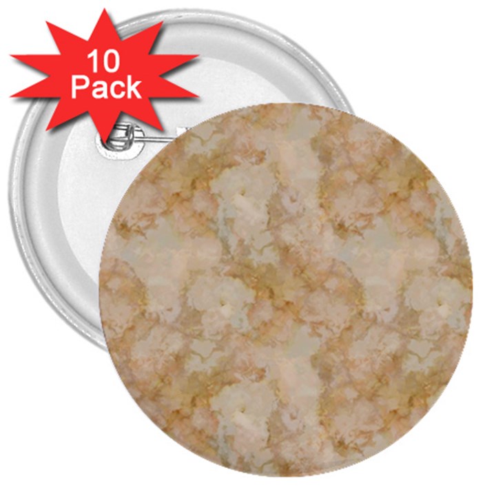 TAN MARBLE 3  Buttons (10 pack) 