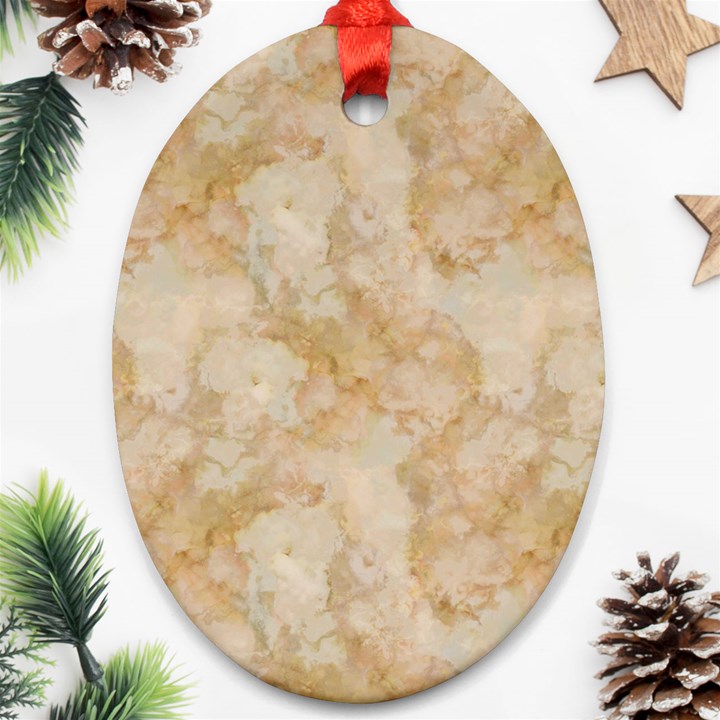 TAN MARBLE Oval Ornament (Two Sides)