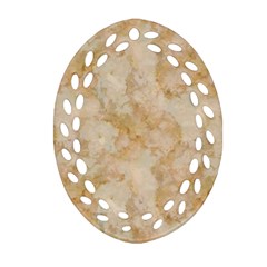 TAN MARBLE Oval Filigree Ornament (2-Side) 