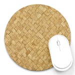 TAN DIAMOND BRICK Round Mousepads