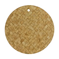 Tan Diamond Brick Ornament (round)  by trendistuff