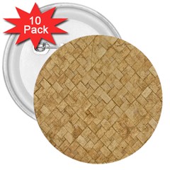 Tan Diamond Brick 3  Buttons (10 Pack)  by trendistuff