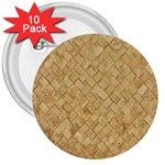 TAN DIAMOND BRICK 3  Buttons (10 pack) 