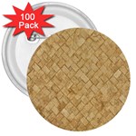 TAN DIAMOND BRICK 3  Buttons (100 pack) 