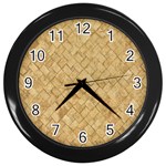 TAN DIAMOND BRICK Wall Clocks (Black)