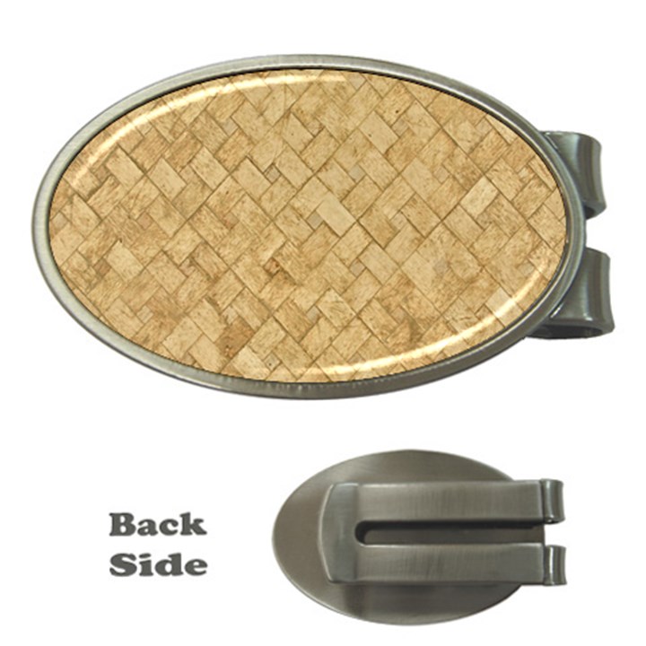 TAN DIAMOND BRICK Money Clips (Oval) 