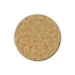 TAN DIAMOND BRICK Rubber Round Coaster (4 pack) 