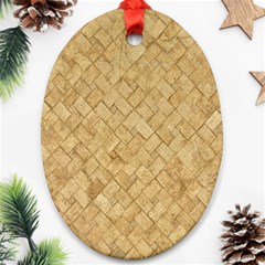 Tan Diamond Brick Oval Ornament (two Sides) by trendistuff