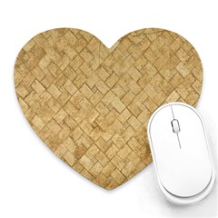 Tan Diamond Brick Heart Mousepads by trendistuff