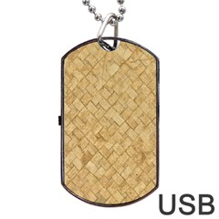 Tan Diamond Brick Dog Tag Usb Flash (one Side) by trendistuff