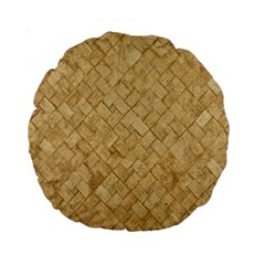 Tan Diamond Brick Standard 15  Premium Round Cushions