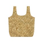 TAN DIAMOND BRICK Full Print Recycle Bags (S) 