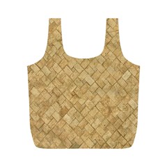 Tan Diamond Brick Full Print Recycle Bags (m)  by trendistuff