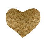 TAN DIAMOND BRICK Standard 16  Premium Flano Heart Shape Cushions Back