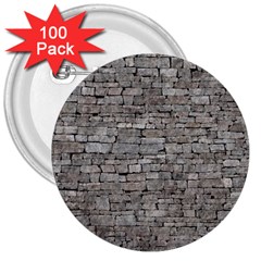 Stone Wall Grey 3  Buttons (100 Pack) 