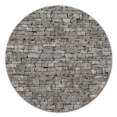 Stone Wall Grey Magnet 5  (round) by trendistuff