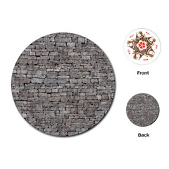 Stone Wall Grey Playing Cards (round)  by trendistuff