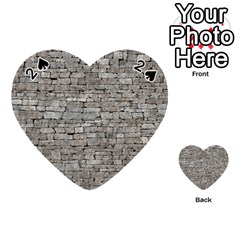 Stone Wall Grey Playing Cards 54 (heart)  by trendistuff