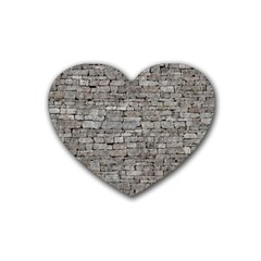 Stone Wall Grey Heart Coaster (4 Pack)  by trendistuff