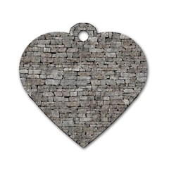 Stone Wall Grey Dog Tag Heart (two Sides) by trendistuff